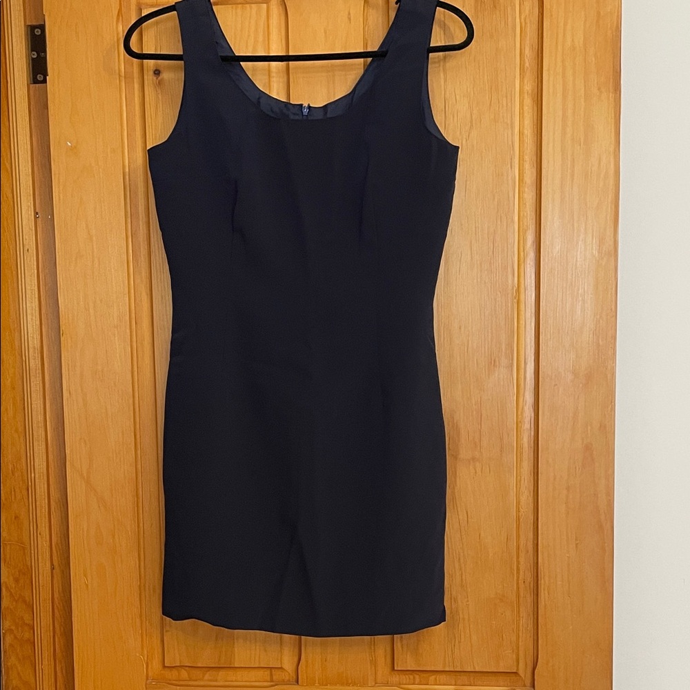 S.  Sexy Navy Blue Sleeveless Dress
